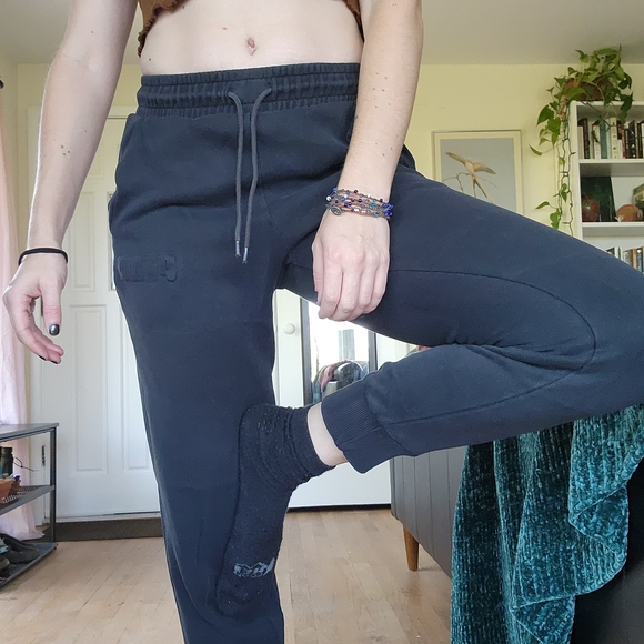 Black Puma Sweatpant Joggers - Picture 1 of 6